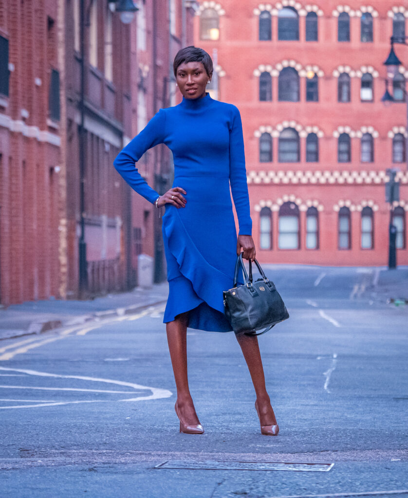 Fall Style: Blue Knit dress for work ...