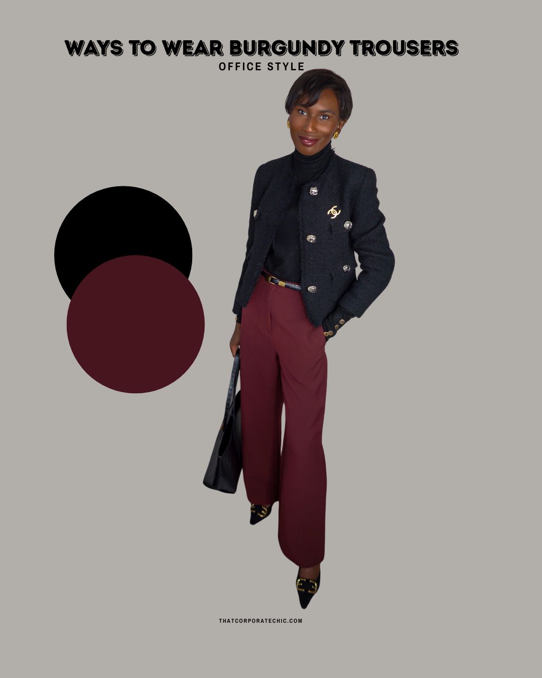 Ways to Wear A Burgundy Trouser To The Office