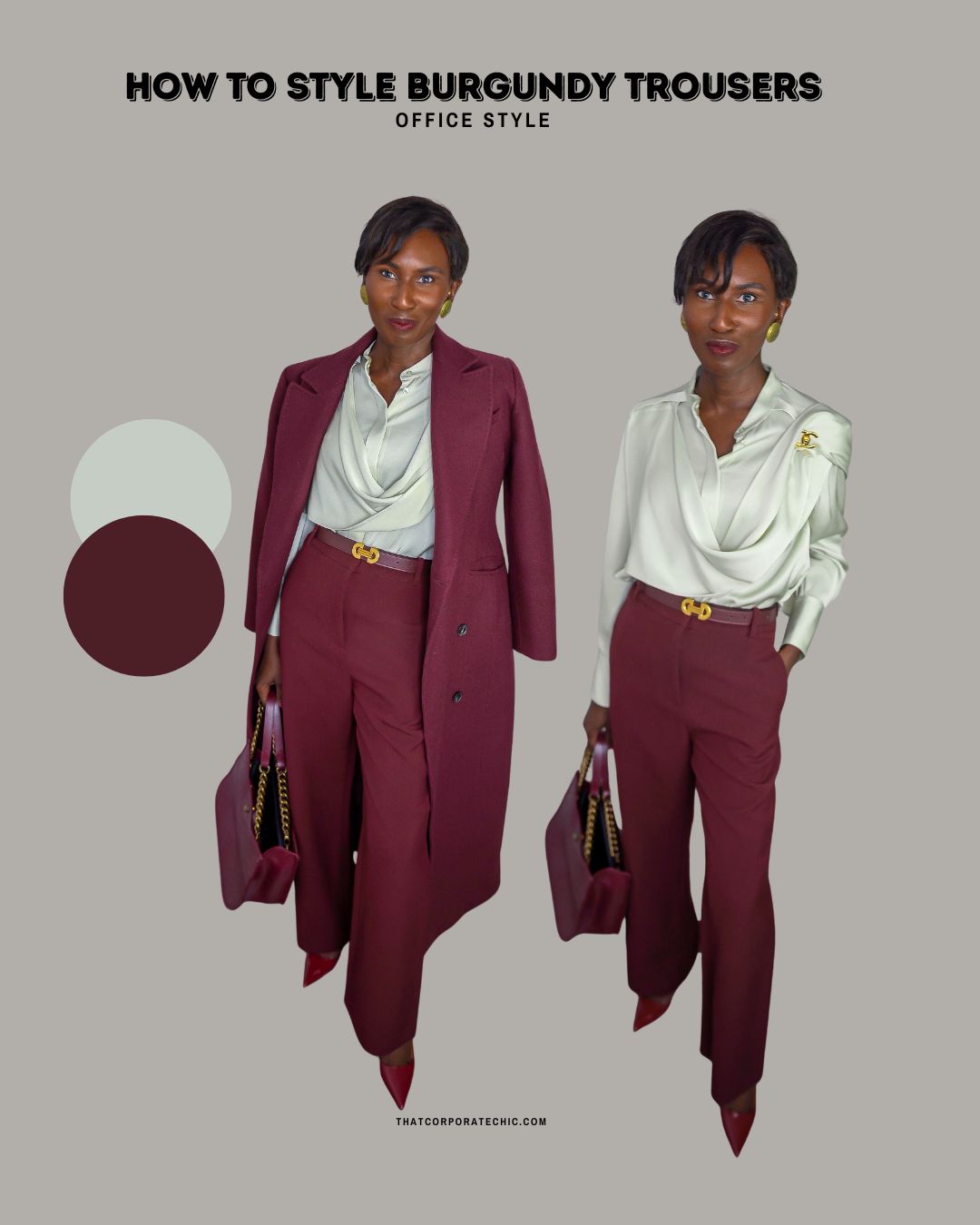Ways to Wear A Burgundy Trouser To The Office