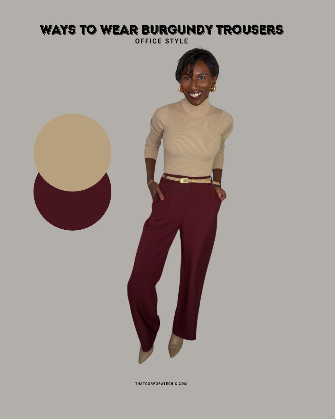 Ways to Wear A Burgundy Trouser To The Office