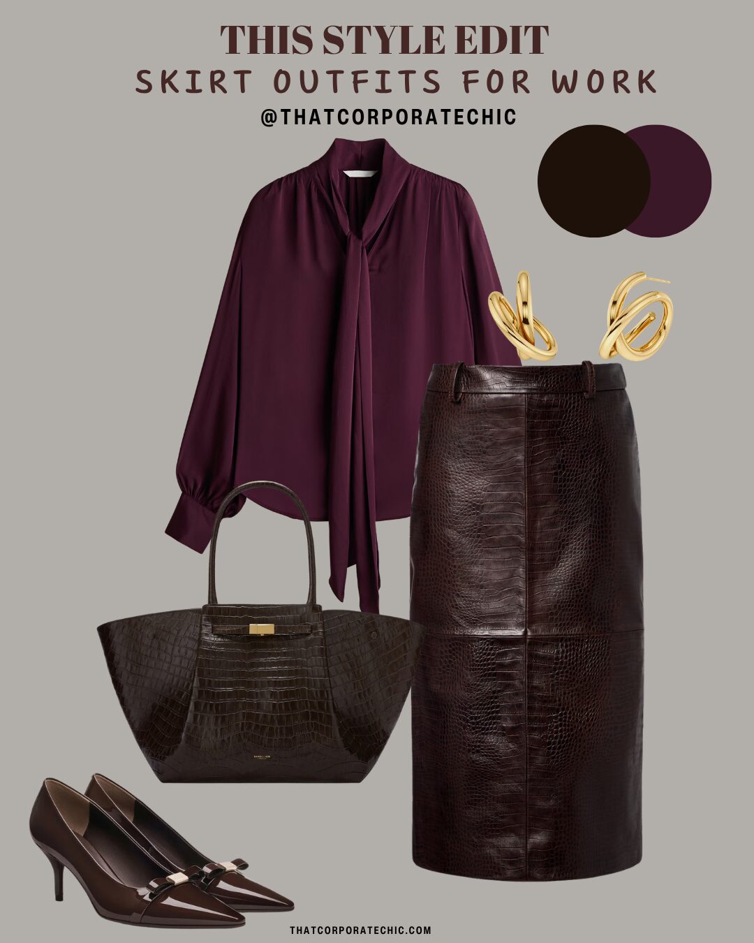 orporate chic skirt outfit inspiration for work styled by thatcorporatechic.